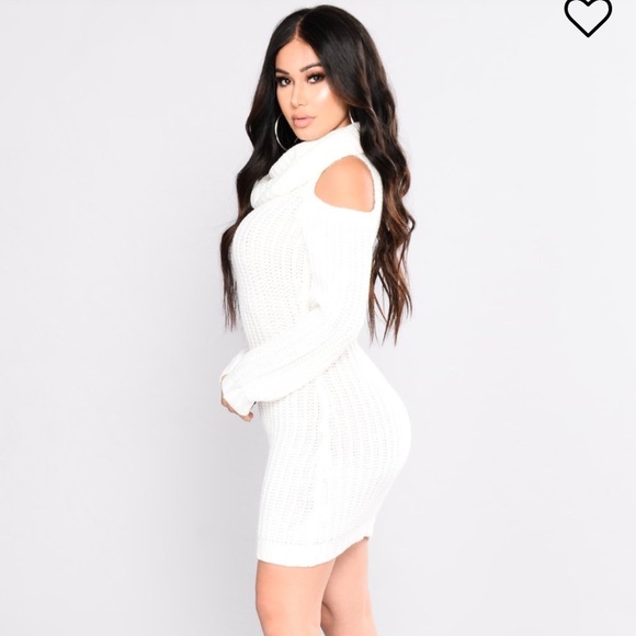 fashion nova white sweater dress